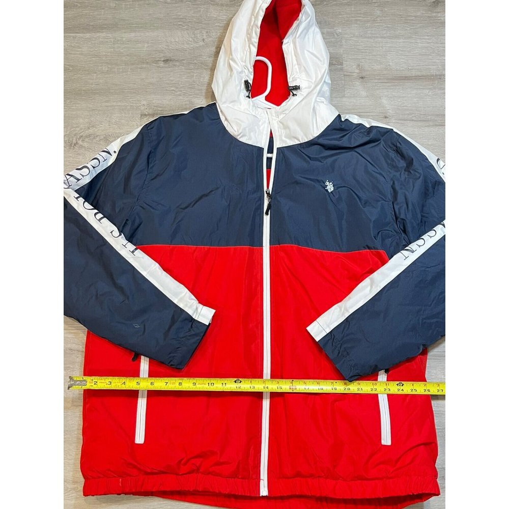 U.S. Polo Assn. Mens Classic Navy Color Block Polar Fleece Jacket 2XL - Picture 3 of 7